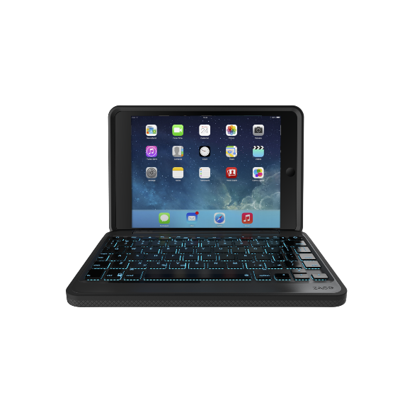 Zagg Rugged Book m. Backlit Keyboard för iPad mini 4 - Svart - Nordic