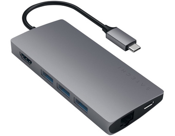 Satechi USB-C Multi-Port Adapter 4K Gigabit Ethernet V2 - Rymdgrå