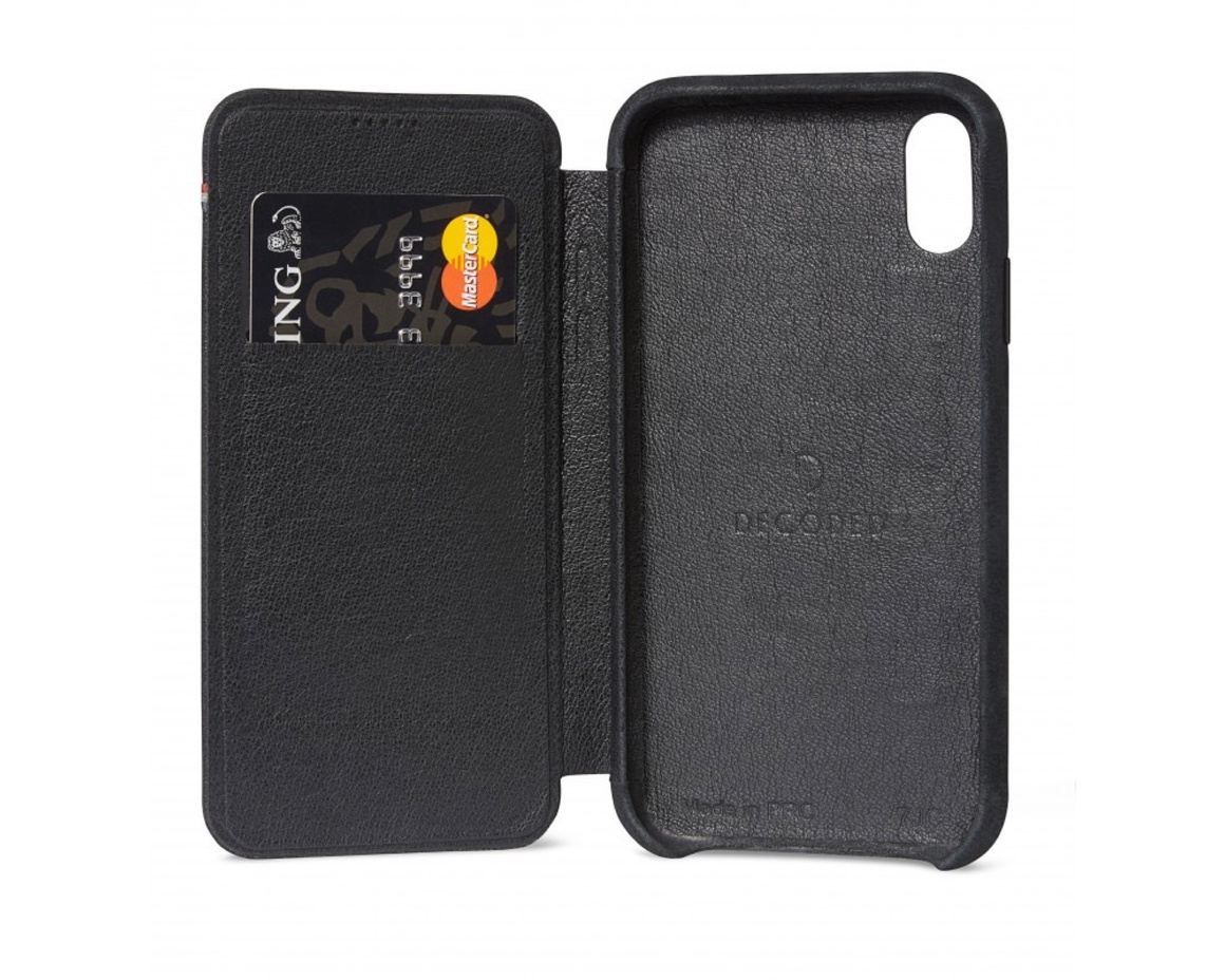 Decoded - Slim Leather Wallet Case för iPhone XR - Svart
