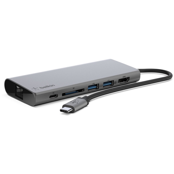 Belkin - Mini Dock USB-C 5Gbps, 2 USB-A, Ethernet, HDMI, PD 60W