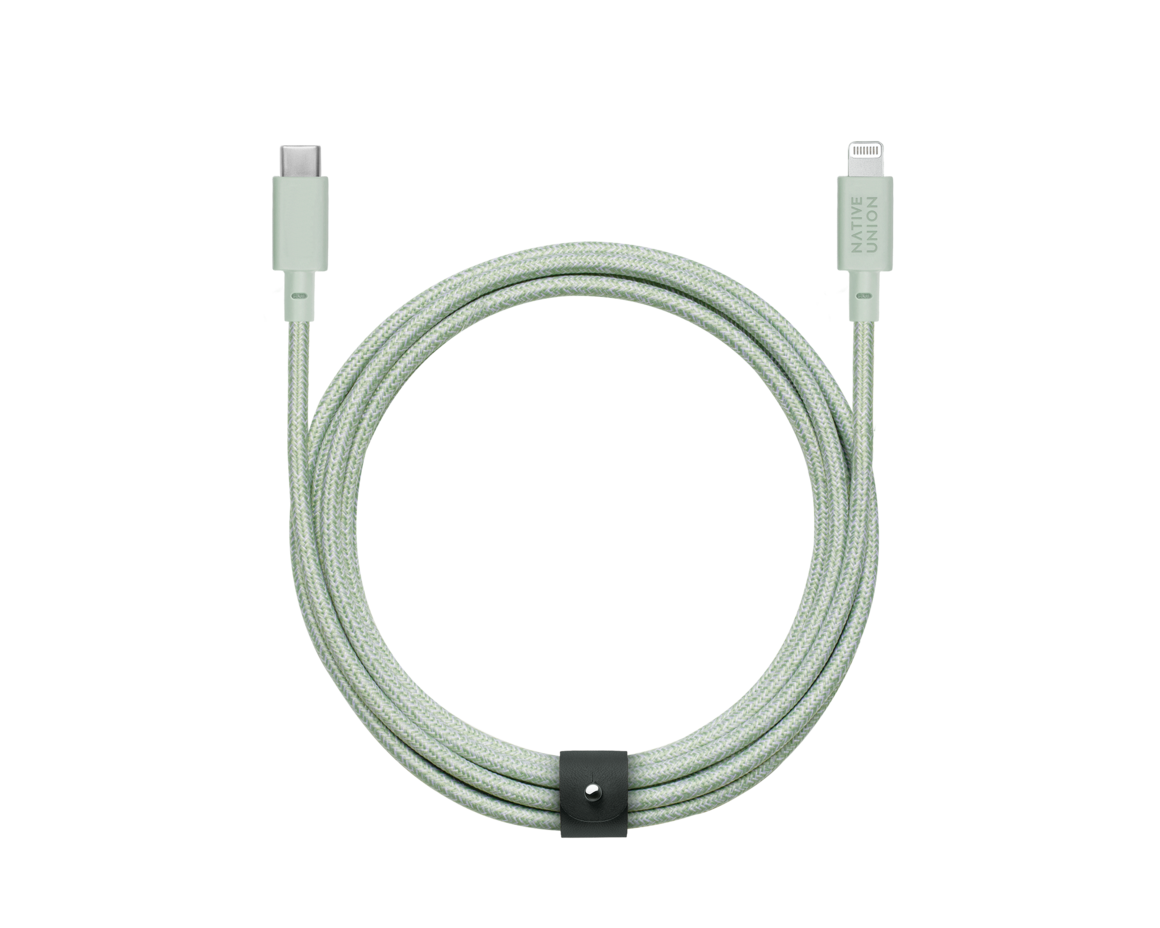 Native Union Belt Cable XL USB-C - Lightning 3m Sage