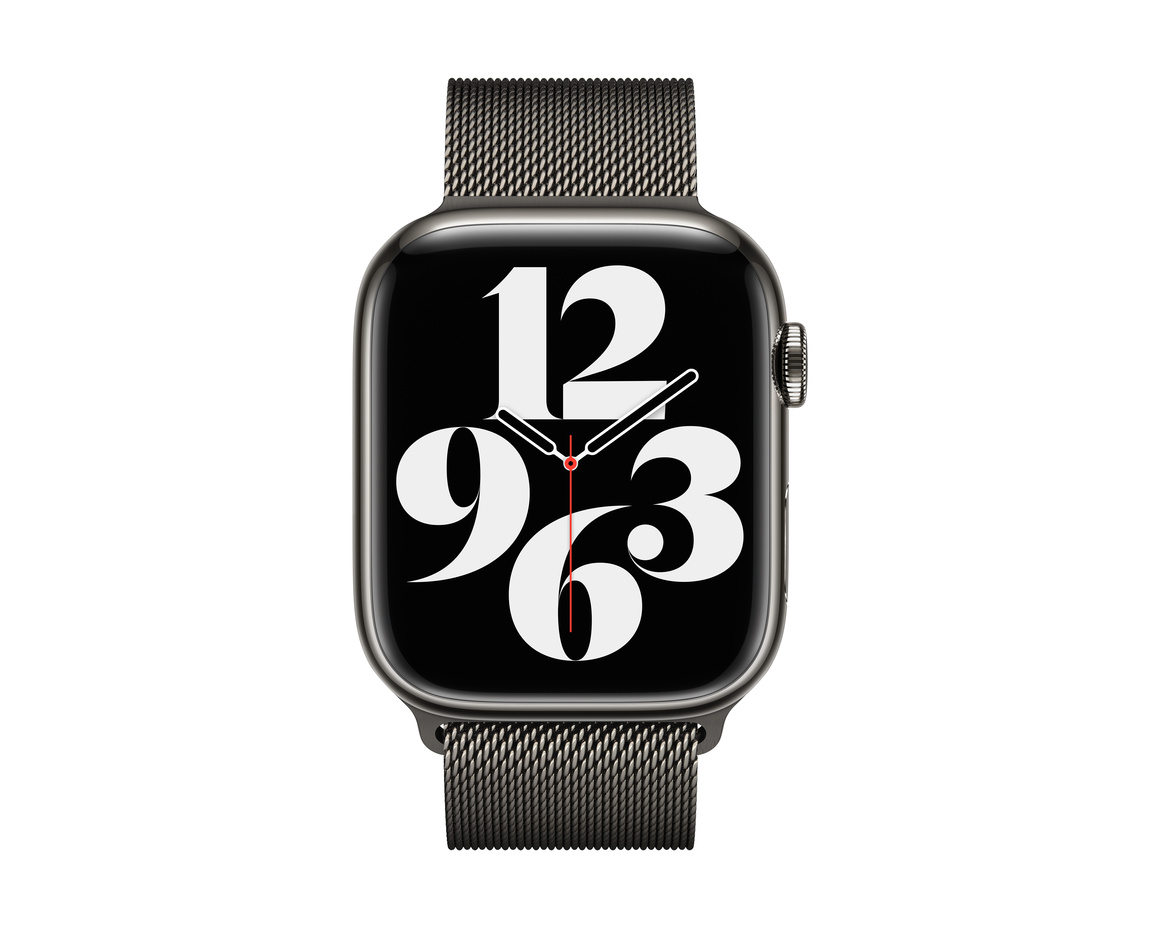 Apple Watch Armband Grafit Milanese Loop 45mm