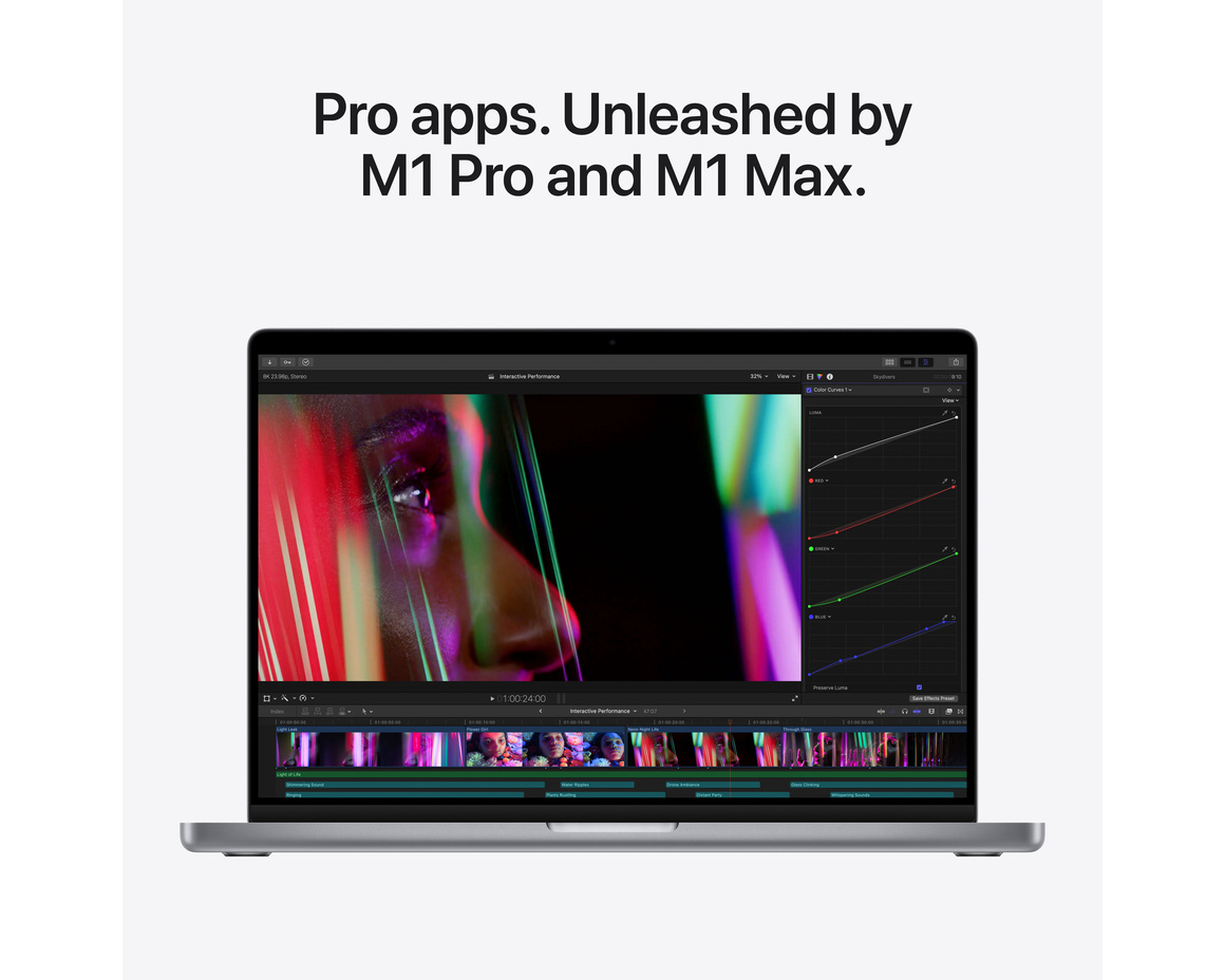 MacBook Pro 14 (2021) M1 Pro 8-Core CPU, 14-Core GPU/16GB/512GB SSD Rymdgrå