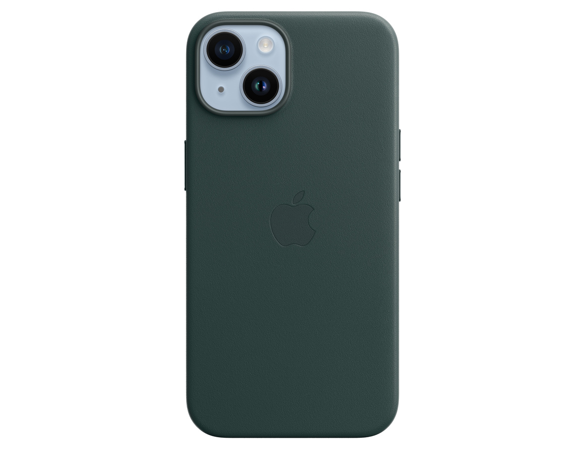 Apple iPhone 14 Läderskal med MagSafe Skogsgrön