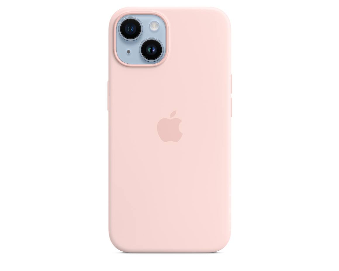Apple iPhone 14 Silikonskal med MagSafe Kritrosa