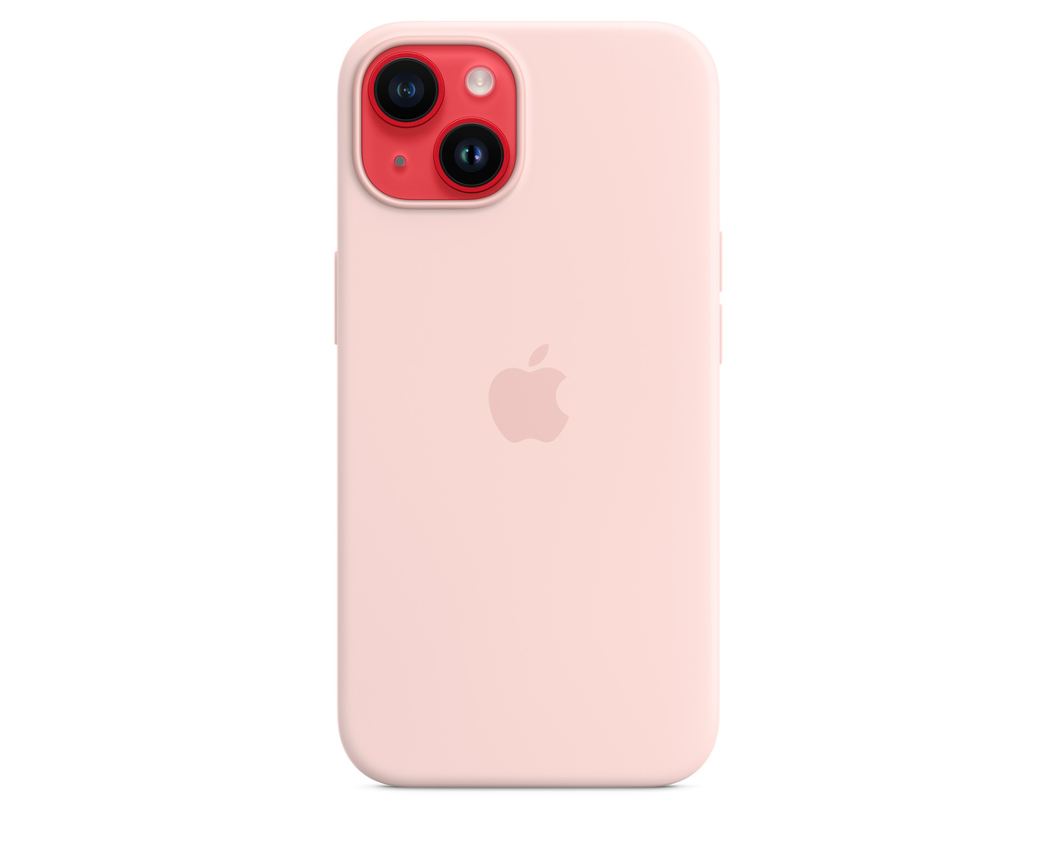 Apple iPhone 14 Silikonskal med MagSafe Kritrosa