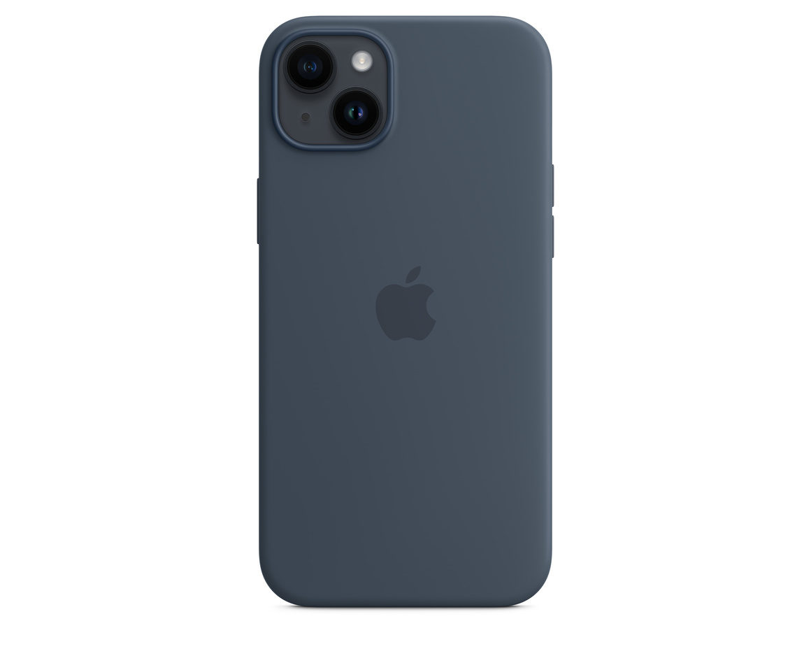 Apple iPhone 14 Plus Silikonskal med MagSafe Stormblå