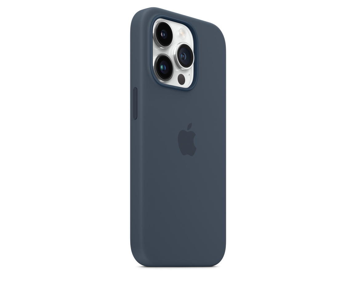 Apple iPhone 14 Pro Silikonskal med MagSafe Stormblå