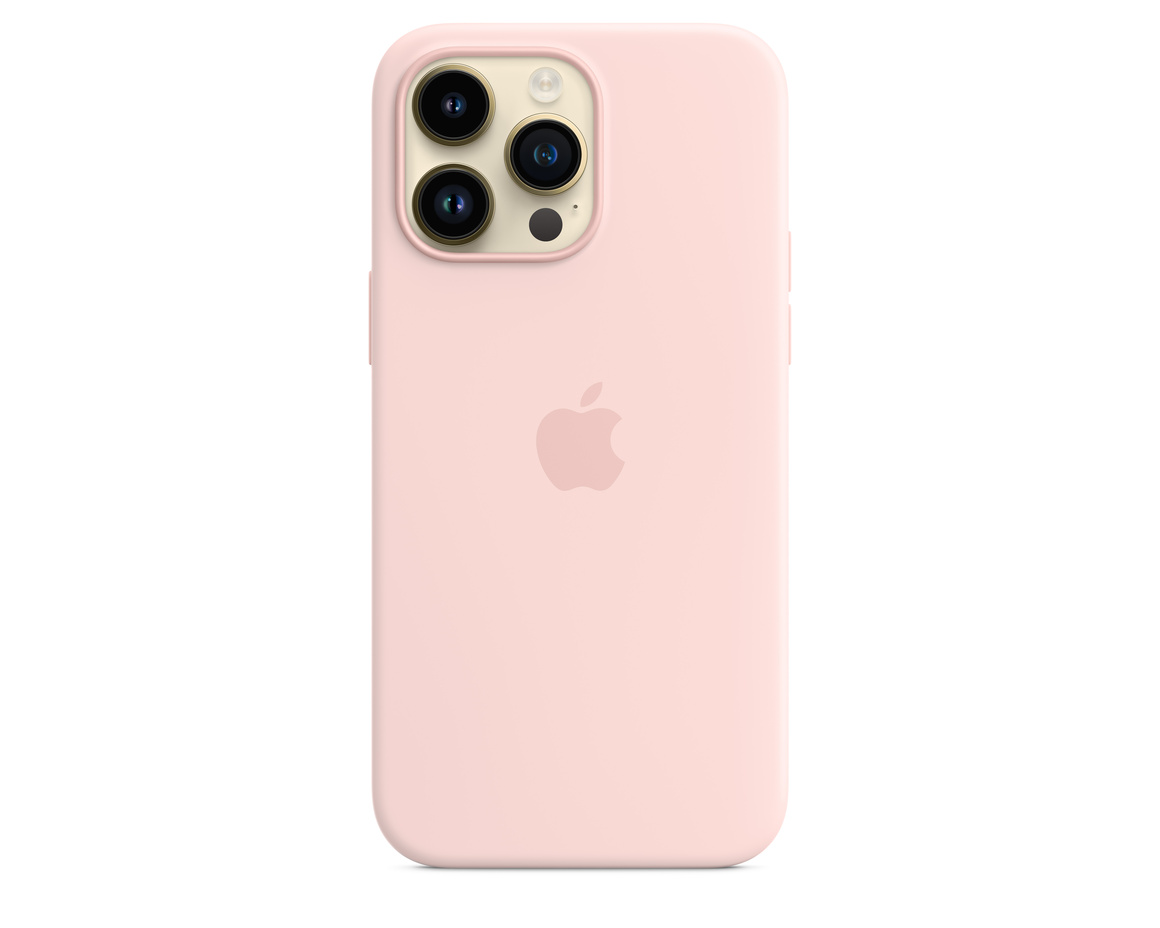 Apple iPhone 14 Pro Max Silikonskal med MagSafe Kritrosa