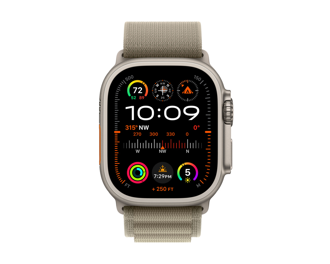 Apple Watch Ultra 2 med Bergsloop Oliv Small
