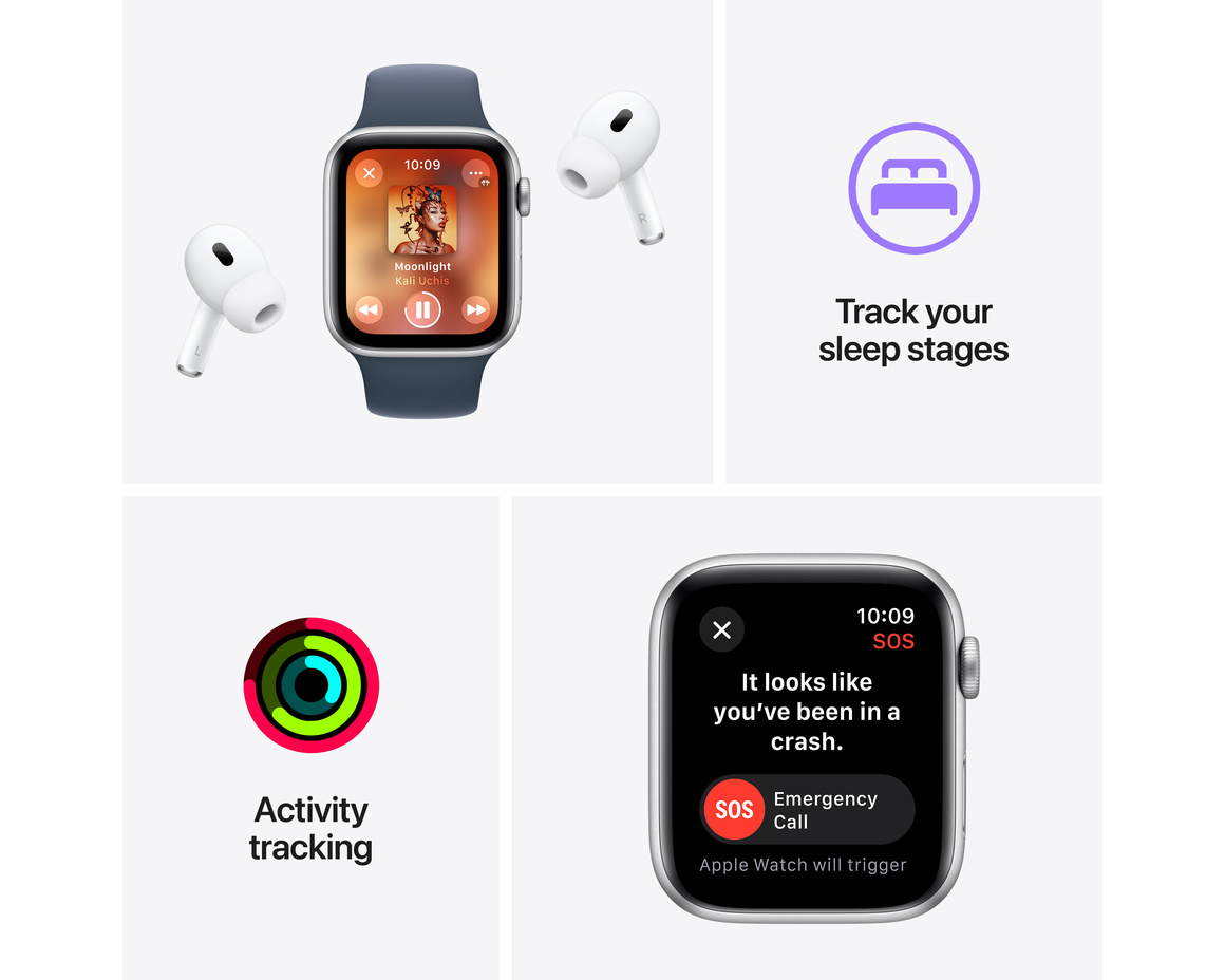 Apple Watch SE 2023 Midnatt 44mm GPS + Cellular S/M