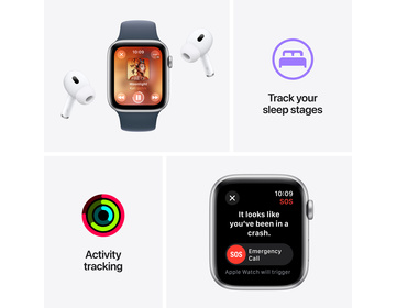 Apple Watch SE 2023 med Sportloop Midnatt 44mm GPS + Cellular