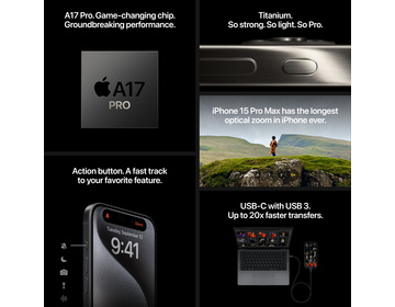 iPhone 15 Pro Svart titan 256 GB