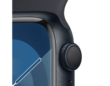 Apple Watch Series 9 Aluminiumboett Midnatt 41mm GPS S/M