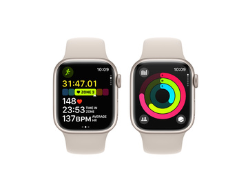 Apple Watch Series 9 Aluminiumboett Stjärnglans 41mm GPS S/M