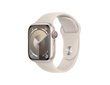 Apple Watch Series 9 Aluminiumboett Stjärnglans 41mm GPS + Cellular M/L