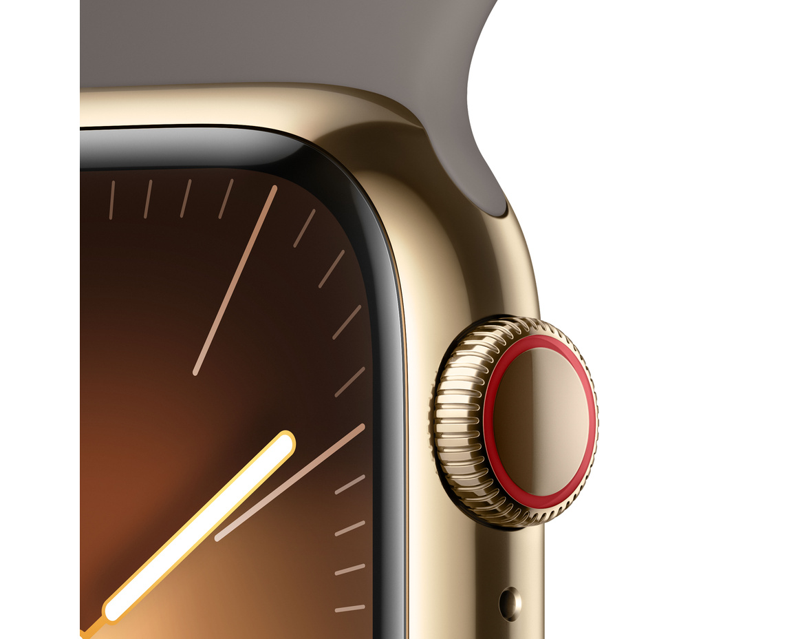 Apple Watch Series 9 Rostfri Stålboett Guld 41mm S/M