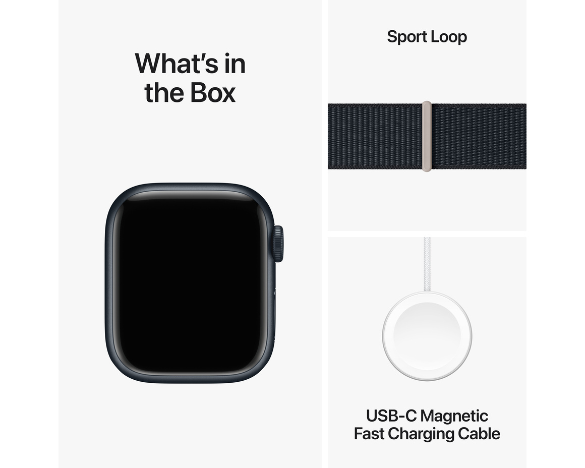 Apple Watch Series 9 Aluminium med Sportloop Midnatt 41mm GPS