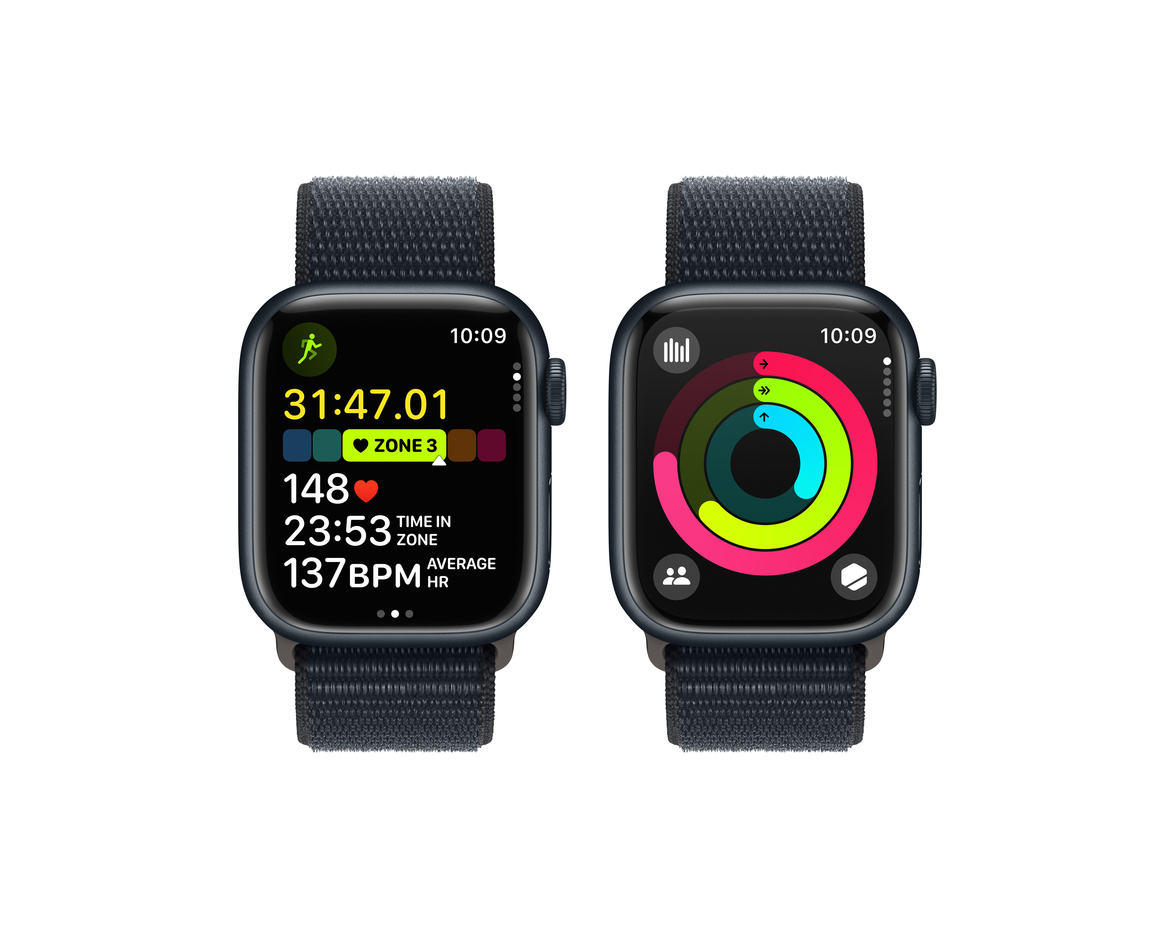 Apple Watch Series 9 Aluminium med Sportloop Midnatt 41mm GPS + Cellular