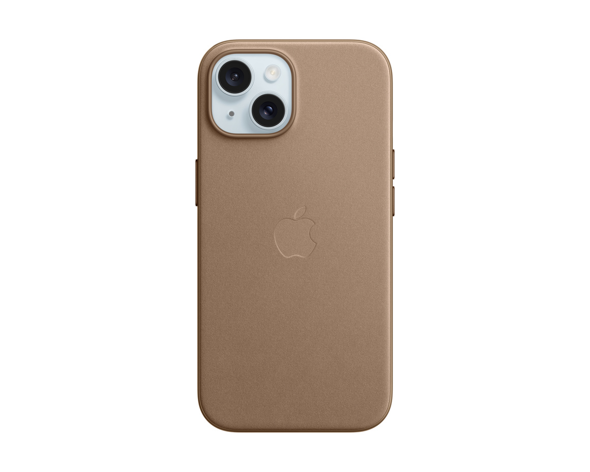 Apple iPhone 15 FineWoven-skal med MagSafe Mullvadsbrun