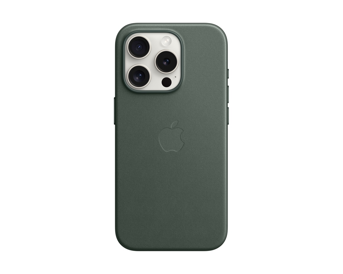 Apple iPhone 15 Pro FineWoven-skal med MagSafe Vintergrön