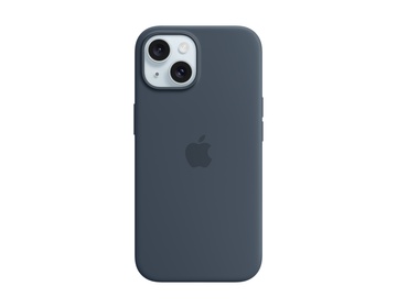 Apple iPhone 15 Silikonskal med MagSafe Stormblå
