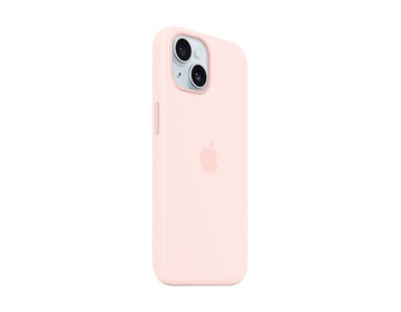 Apple iPhone 15 Silikonskal med MagSafe Ljusrosa