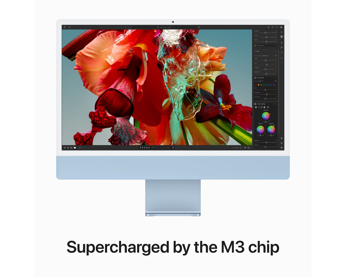 iMac 24 Retina 4.5K (2023) M3 8-core CPU, 8-core GPU/8GB/256GB SSD Blå