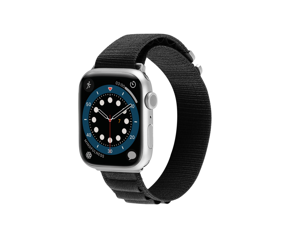 C&C - Armband för Apple Watch (1-9 Series) 42-49 mm - Black